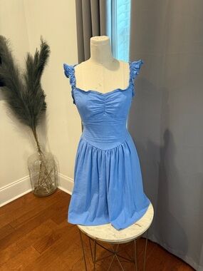 Altar'd State Powder Blue Ruffle Strap Dress